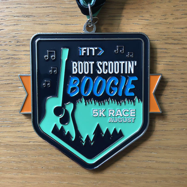 iFit Medal - Boot Scootin' Boogie 5K race iFit Medal - Boot Scootin' Boogie 5K race